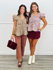 Ruffles & Bows Plaid Peplum Top (Reg & Plus)-2 Colors