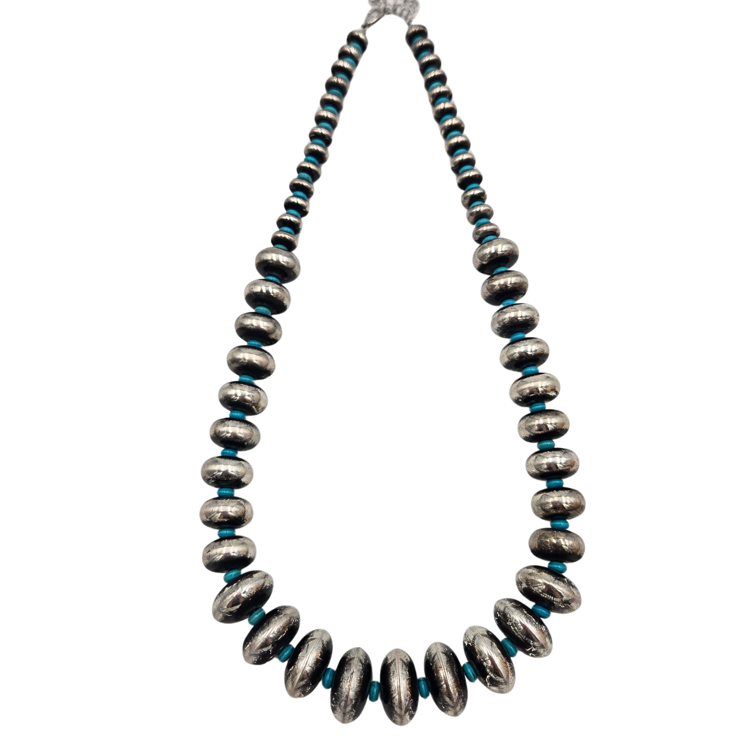 Navajo Pearl Disk and Turquoise Necklace (3 lengths)