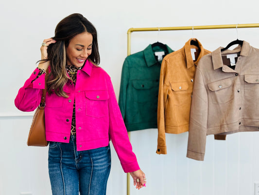 Faux Suede Jacket (Reg.)-4 Colors