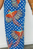 Queen Of Sparkles Blue & White Polka Dot Bird Midi Dress (Reg & Plus)