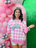 Queen Of Sparkles Licensed Pink Gingham Glinda Crown Sweater (Reg. and Plus)