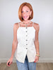 Striped Linen Blend Tie Back Top (Reg.)-2 Colors