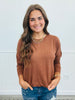 Curved Hem Long Sleeve Top (Reg.)-5 Colors