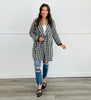 Black Plaid Longline Blazer (Reg.)