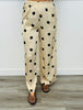 Taupe/Black Polka Dot Satin Pant (Reg & Plus)