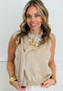 Oatmeal Faux Sweater Sleeveless Top (Reg.)