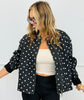 Black Polka Dot Zip Up Jacket (Reg. and Plus)