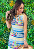 Queen Of Sparkles Yellow & Blue Striped Sailboat Midi Dress (Reg. & Plus)