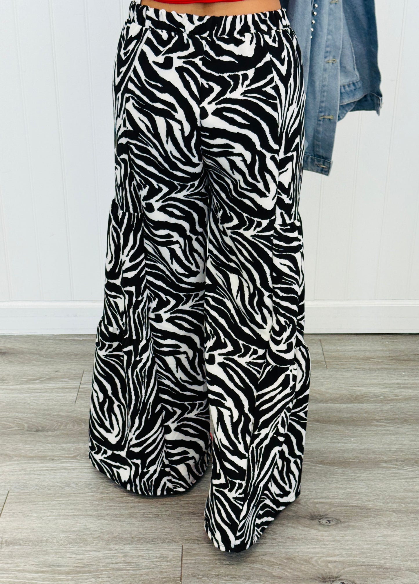 Zebra Print Wide Leg Pants (Reg. and Plus)