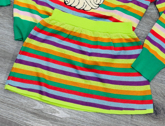 Queen Of Sparkles Rainbow Striped Knit Skirt (Reg. and Plus)