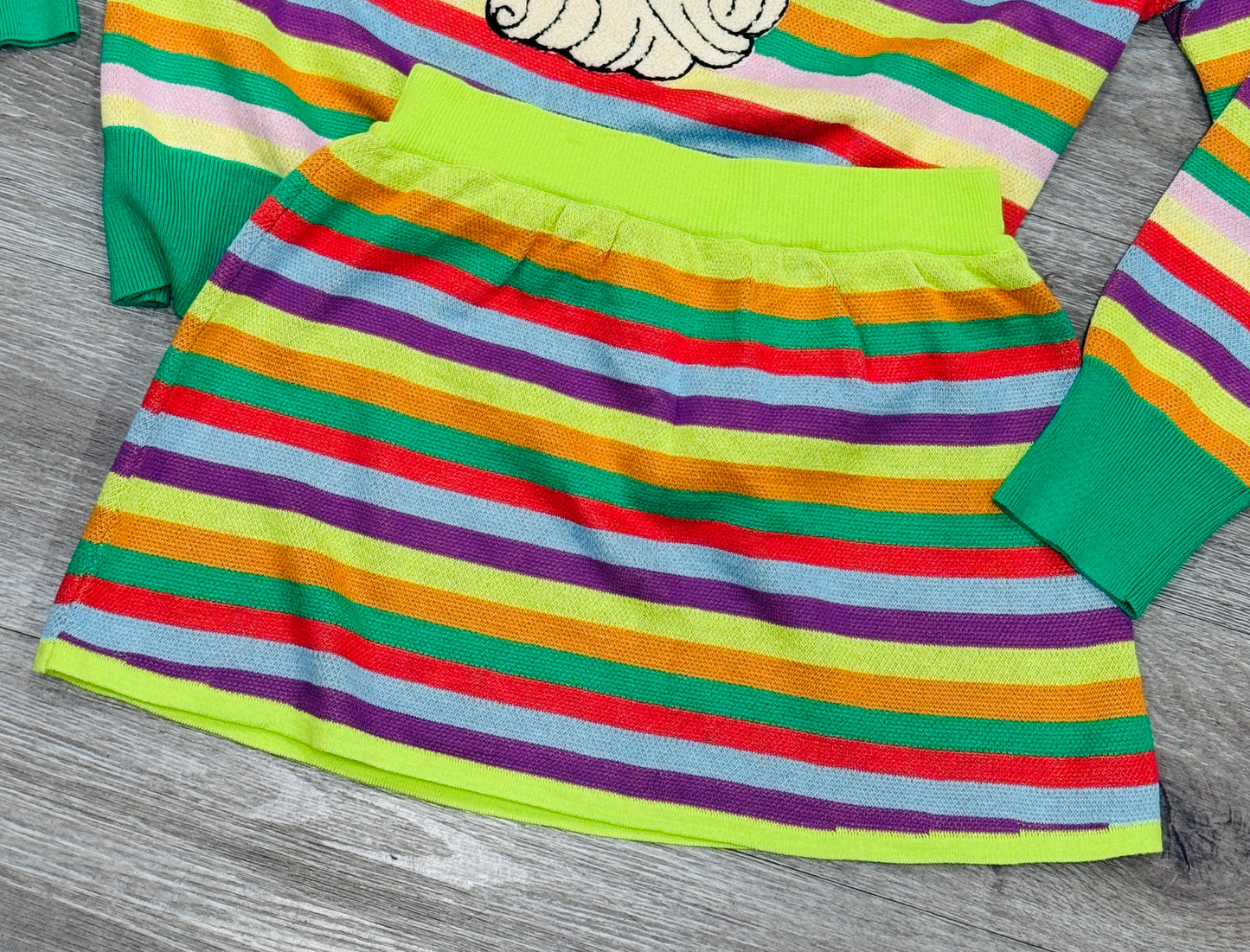 Queen Of Sparkles Rainbow Striped Knit Skirt (Reg. and Plus)