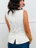 White Button Down Vest Top (Reg.)