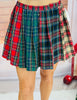Christmas Multi Tartan Plaid Colorblock Mini Skort (Reg.)