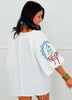 White Embroidered Puff Sleeves Blouse (Reg. and Plus)