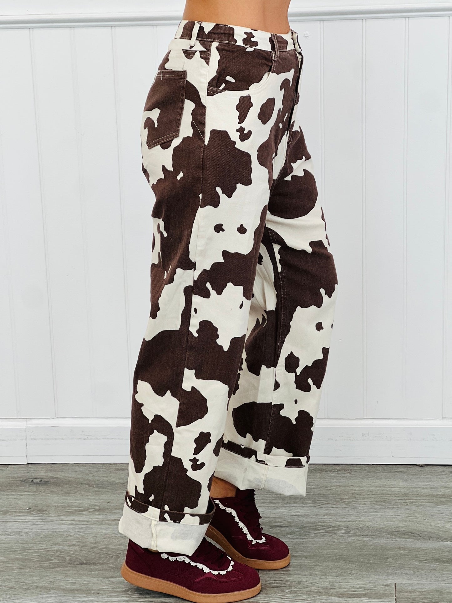 Cow Print Denim Jeans (Reg & Plus)-2 Colors