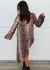 Deer Print Asymmetrical Tunic Top (Reg.)
