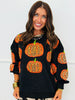 Queen Of Sparkles Black Leopard Pumpkin Sweatshirt (Reg. and Plus)