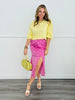 Polka Dot Side Slit Midi Skirt (Reg.)-2 Colors