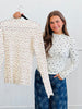 Floral Print Smocked Lettuce Edge Top (Reg.)-2 Colors