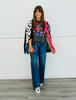 Black/Pink Leopard/Zebra Print Button Up Cardigan (Reg. and Plus)