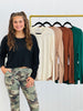 Curved Hem Long Sleeve Top (Reg.)-5 Colors
