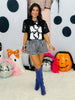 Spooky Ghost Sequin Sleeves Top (Reg. and Plus)