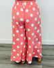 Coral/White Polka Dot Wide Leg Pants (Reg & Plus)