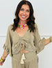 POL Mocha Cropped Blouse (Reg)