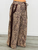 Beige Leopard Faux Suede Side Striped Pants (Reg.)