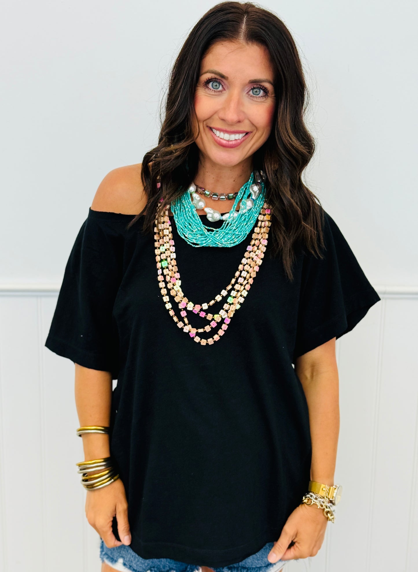 Cotton Slub Boat Neck Tee (Reg.)-8 Colors