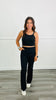 Black High Waisted Solid Knit Pants (Reg. and Plus)