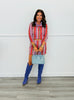 Textured Stripe Cardigan & Mini Skirt Set (Reg & Plus)