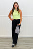 High Waist Wide Leg Pants (Reg & Plus)-2 Colors