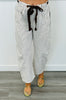 Off White/Brown Stripe Barrel Pants (Reg.)