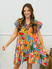 Tropical Printed Midi Dress (Reg. and Plus)