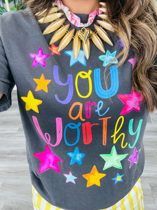 You Are Worthy Graphic Tee (Reg. and Plus)
