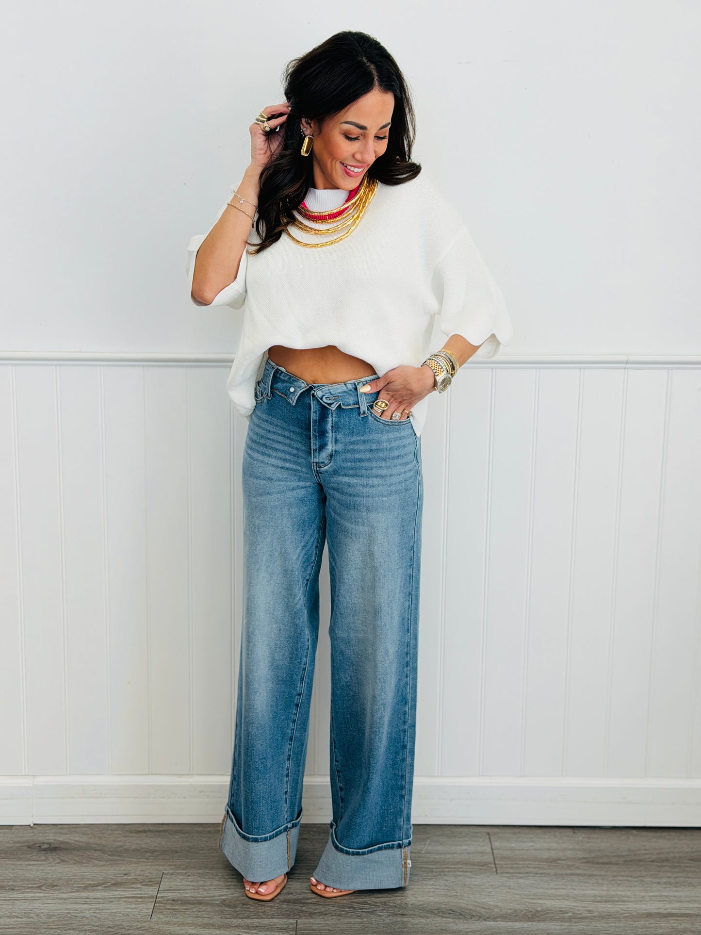 Judy Blue Frankie Fold Over Jeans (Reg. and Plus)