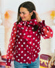 Burgundy Polka Dot Bliss Organza Blouse (Reg)
