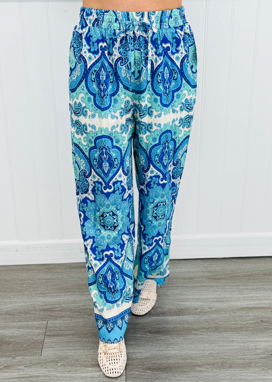 Blue Mix Print Pants (Reg.)
