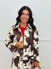 Suede Cow Print Jacket & Mini Skirt Set (Reg.)