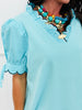 Blue Scalloped Edge Blouse (Reg.)