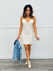 Ivory Lace Mini Slip Dress (Reg)