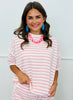 Striped Contrast Trim Boxy Top (Reg. and Plus) - 5 Colors