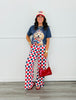 Red White & Blue Checkered Knit Pants (Reg & Plus)