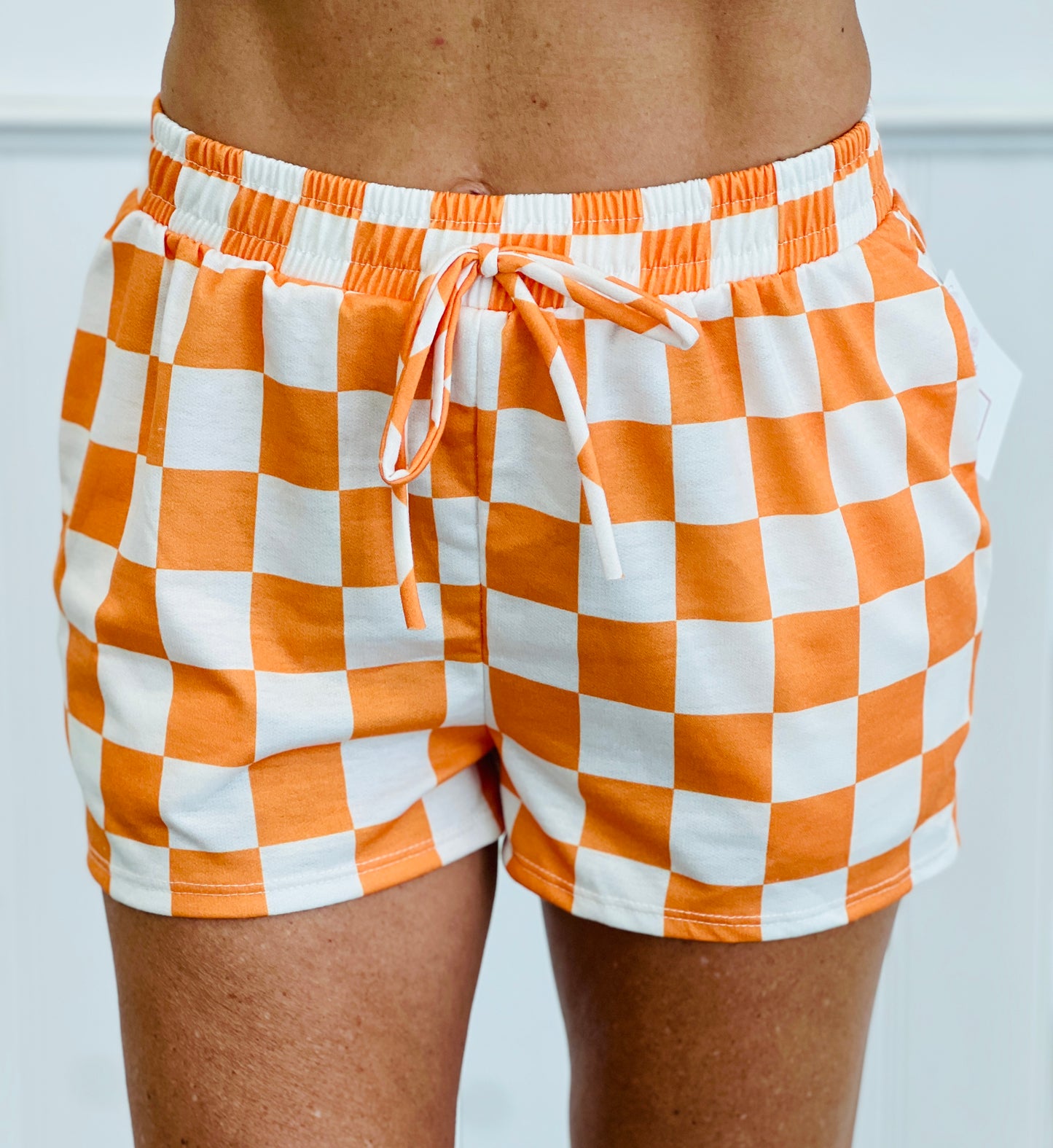 Checkered Print Pull On Shorts (Reg & Plus)