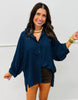 Navy Sloane Button Up Top (Reg. and Plus)