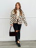 Leopard Print Contrast Binding Quilted Jacket (Reg.)