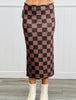 Chocolate Checkered Midi Skirt (Reg. & Plus)