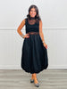 Black Bubble Hem Midi Skirt (Reg & Plus)