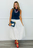 White Eyelet Bubble Hem Maxi Skirt (Reg.)